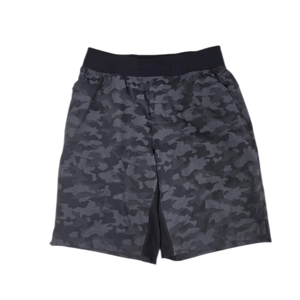 Lululemon Men's T.H.E Shorts, Linerless, Atheltic, Camo Grey, Black, Size Small